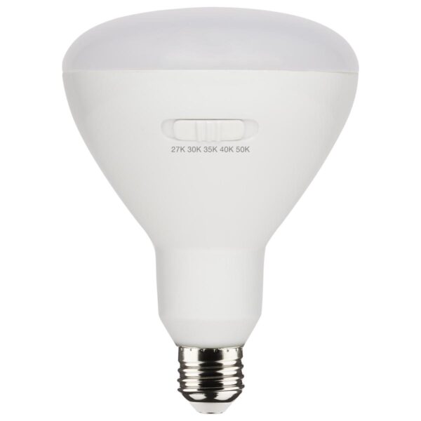 13 Watt BR40 LED; Medium Base; CCT Selectable; White Finish; 90 CRI; 120 Volt